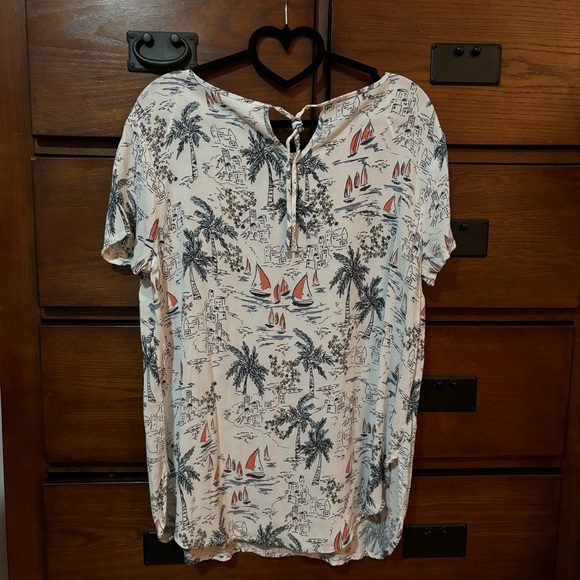 Lauren Conrad Mediterranean Seaside Rayon Blouse, Women’s Size Large - Picture 3 of 7